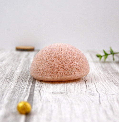 éponge konjac peaux sensibles argile rose