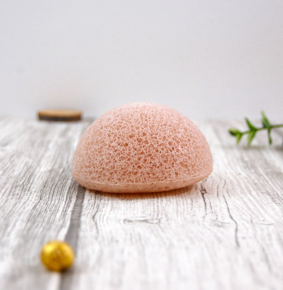éponge konjac peaux sensibles argile rose